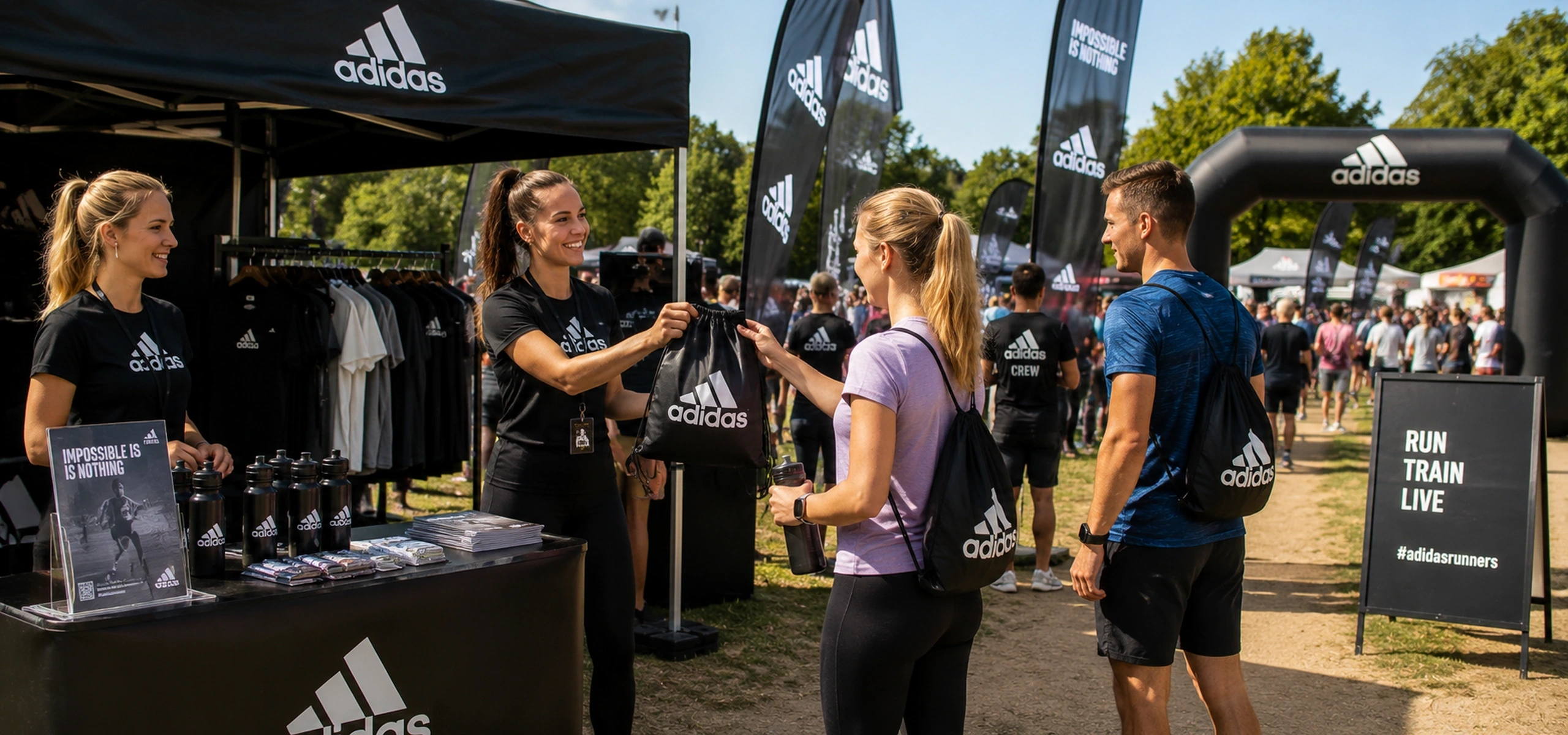 Adidas Sportevent — Promotion-Aktionsstand von Blank & Biehl