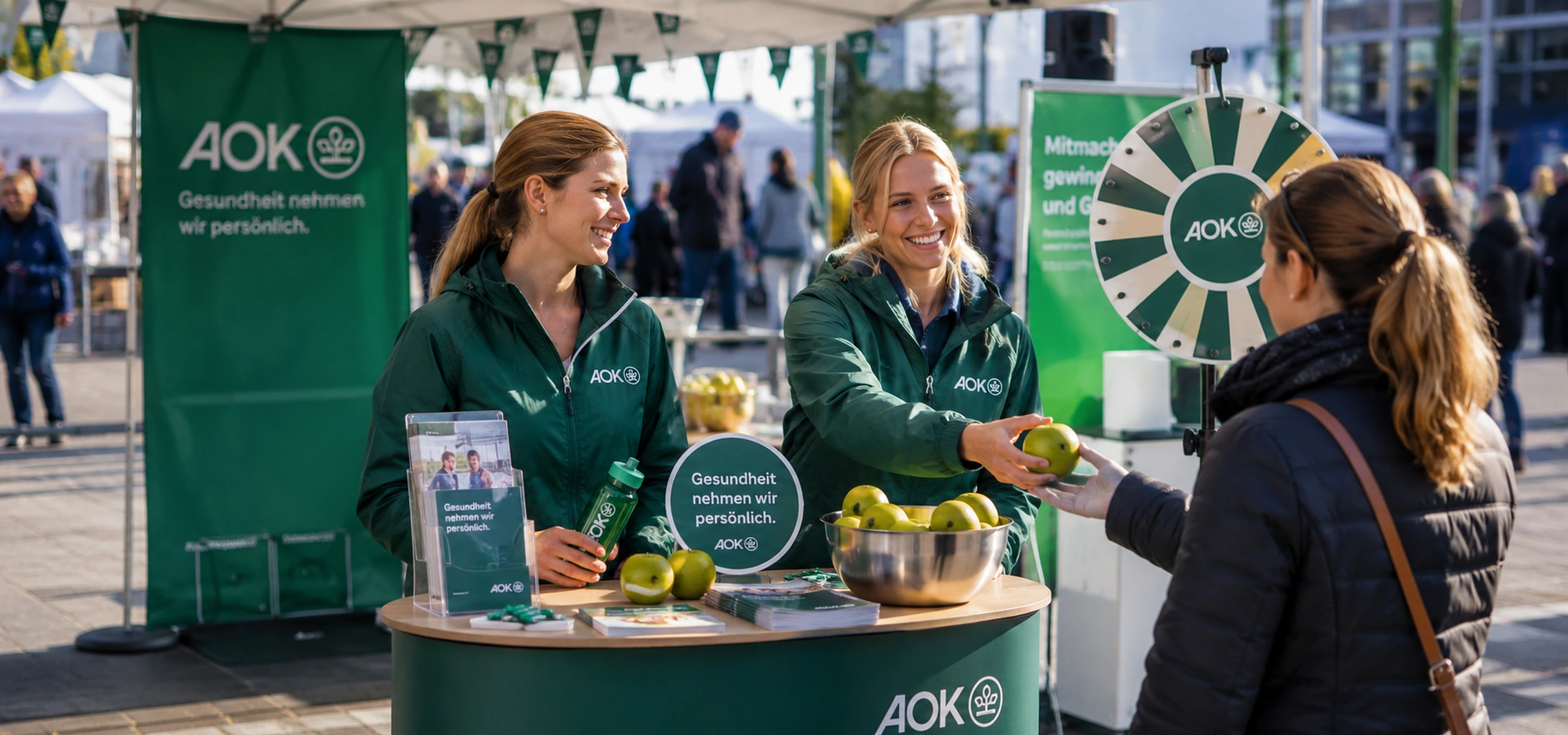 Promoter im Einsatz — AOK Promotionstand
