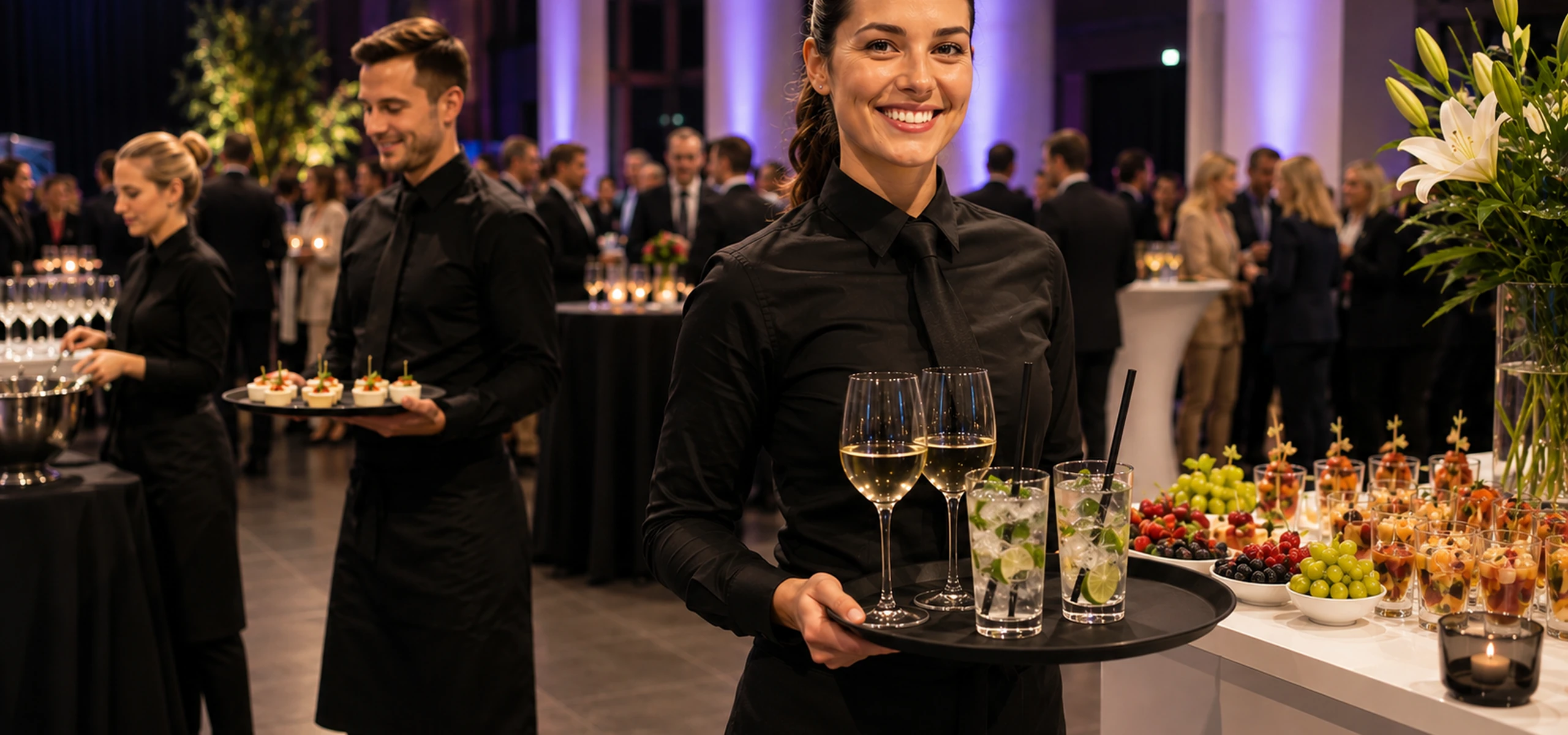 Gala-Bankettservice — Servicekräfte beim Firmenevent