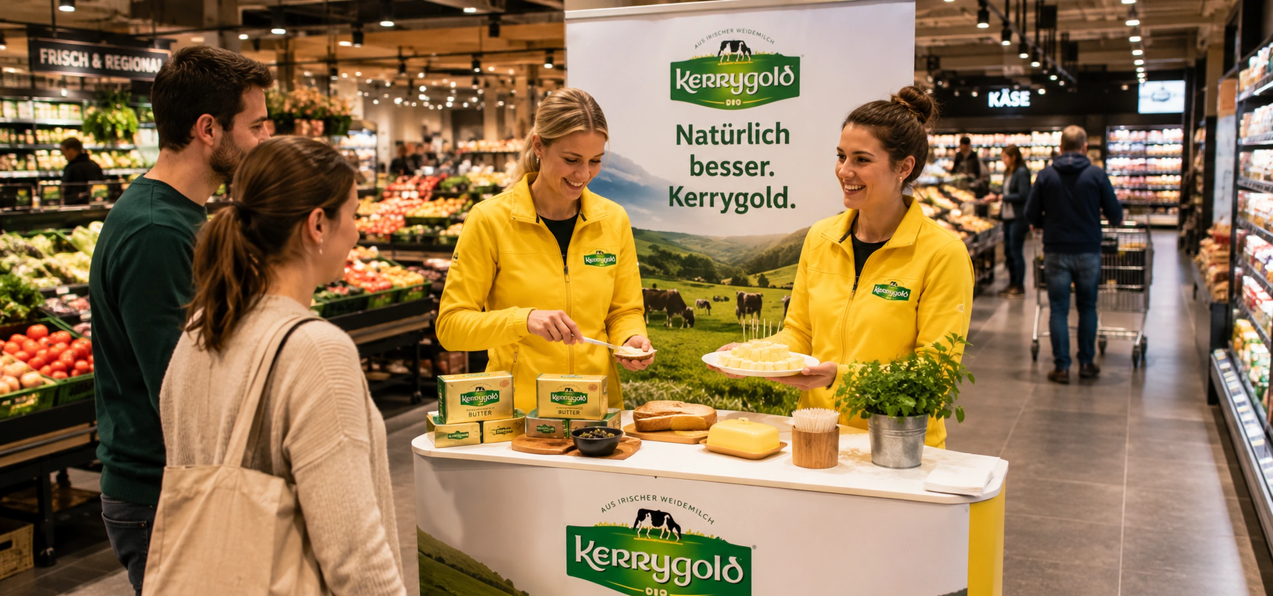 Kerrygold Sampling-Duo im Supermarkt — Verkostungspromotion