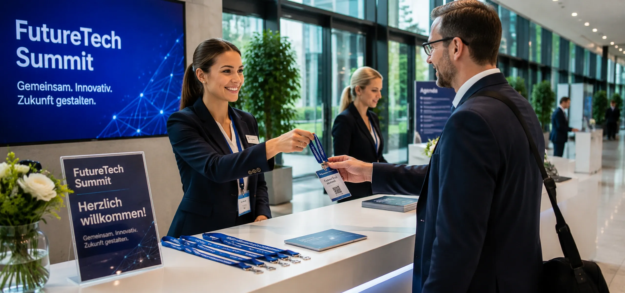 Hostessenservice — Konferenz-Gästeregistrierung