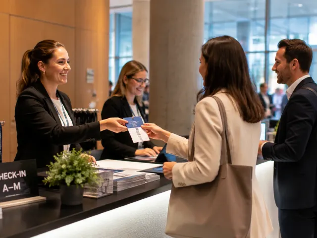 Kongress — Akkreditierung und Empfang