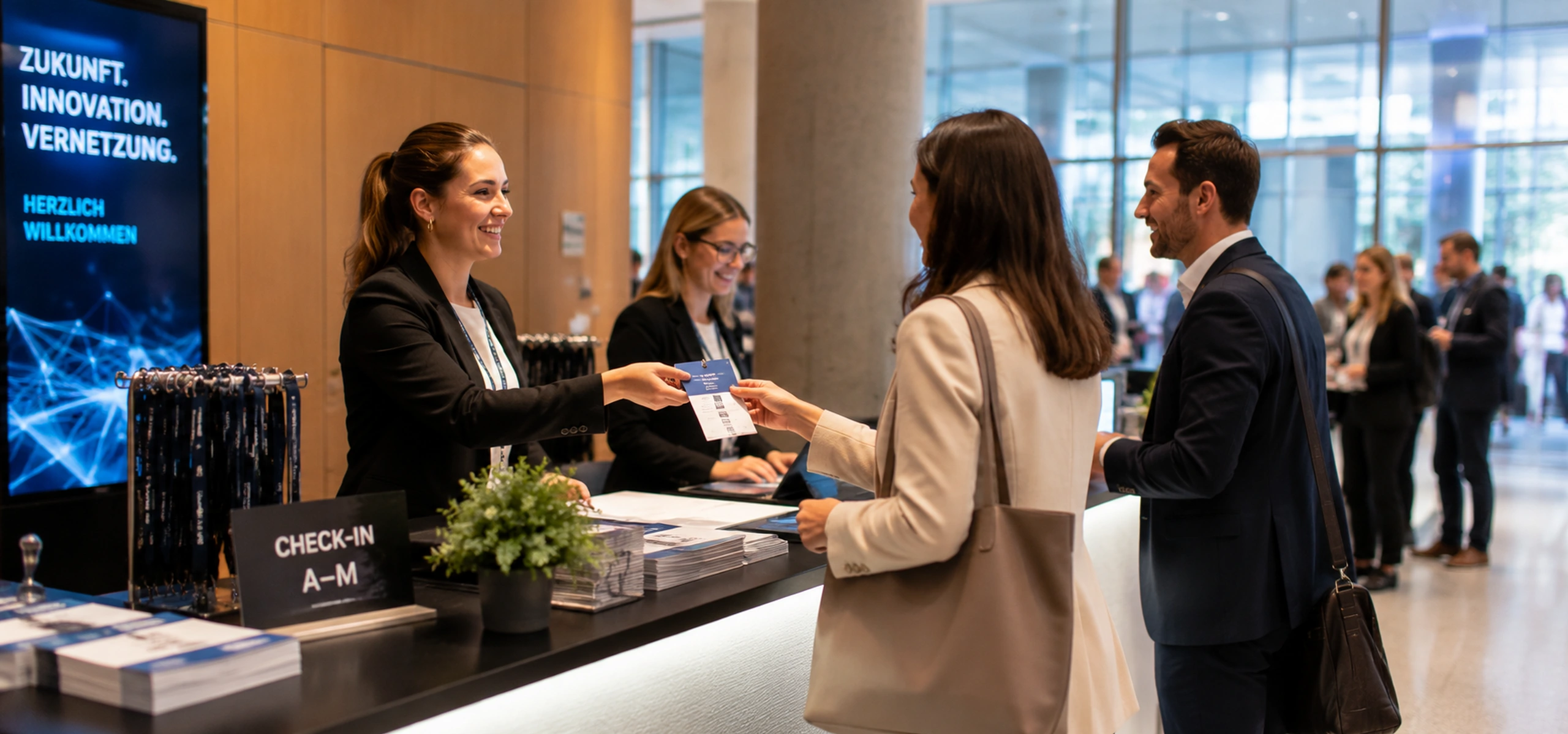 Kongress — Akkreditierung und Empfang
