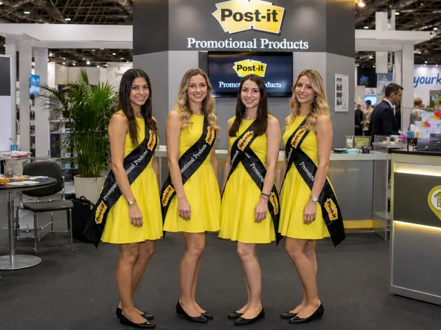 Post-it Messestand — Standteam-Gruppenfoto