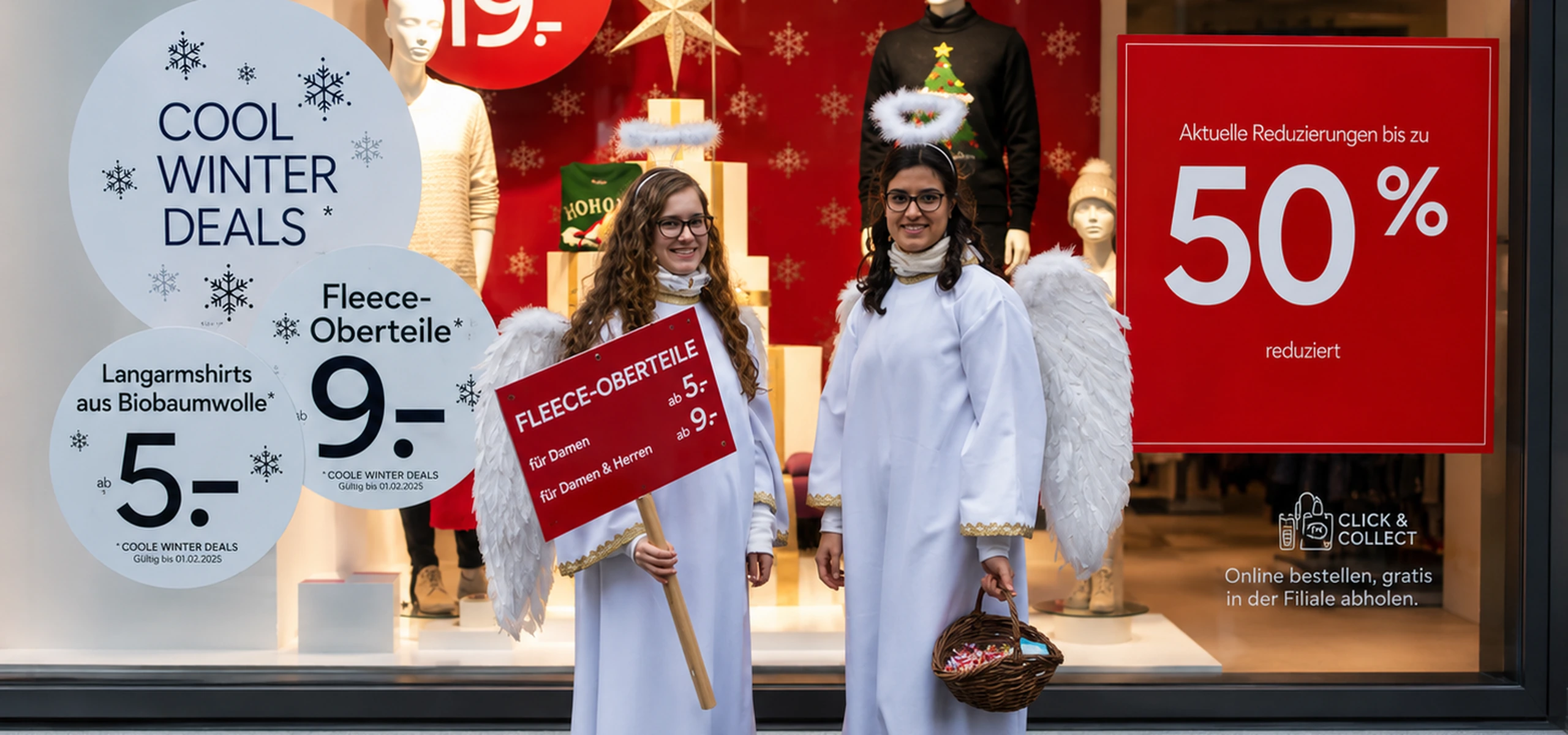 Weihnachtsmannvermittlung — Weihnachtsengel bei der Einzelhandel-Promotion